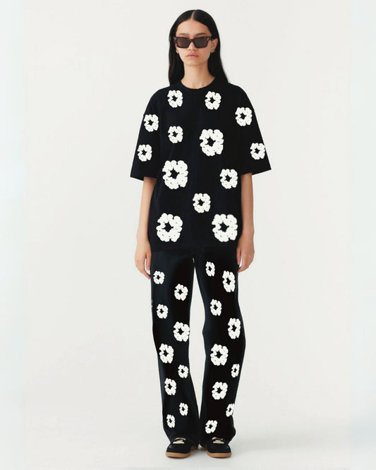 WOMEN FLOWER WORLD CORDSET BLACK AND BLACK(*)