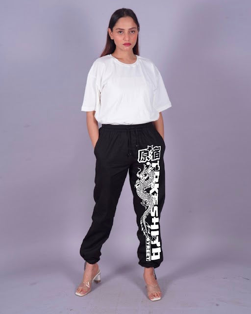 Japanese Dragon Women's Adjustable Black Cargo Pants(*)
