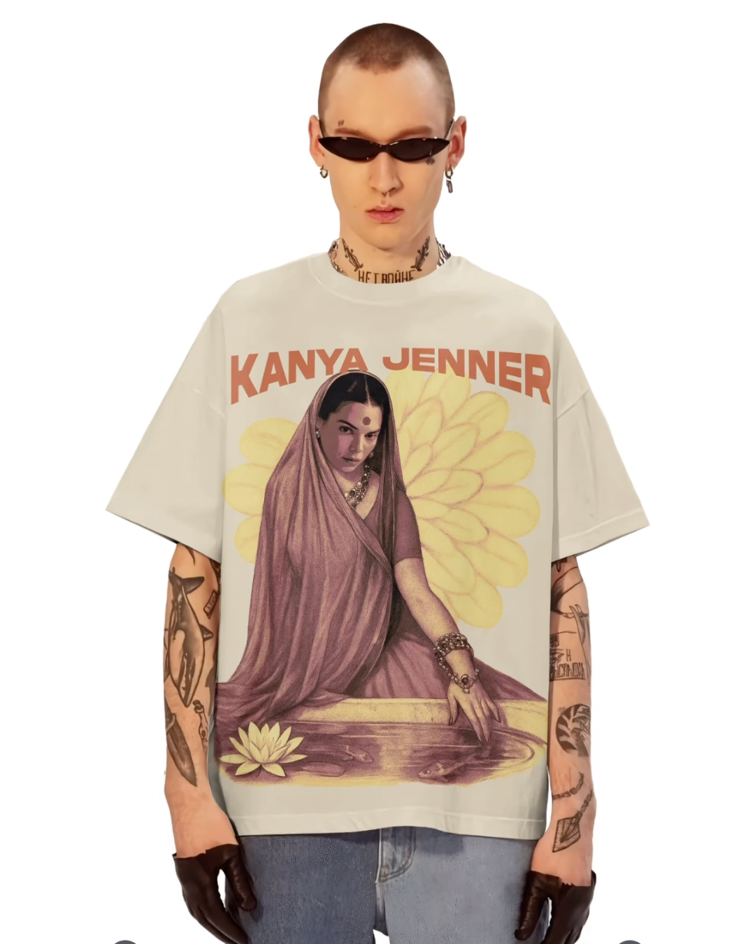 KANYA JENNER UNISEX OVERSIZED BLACK T-SHIRT