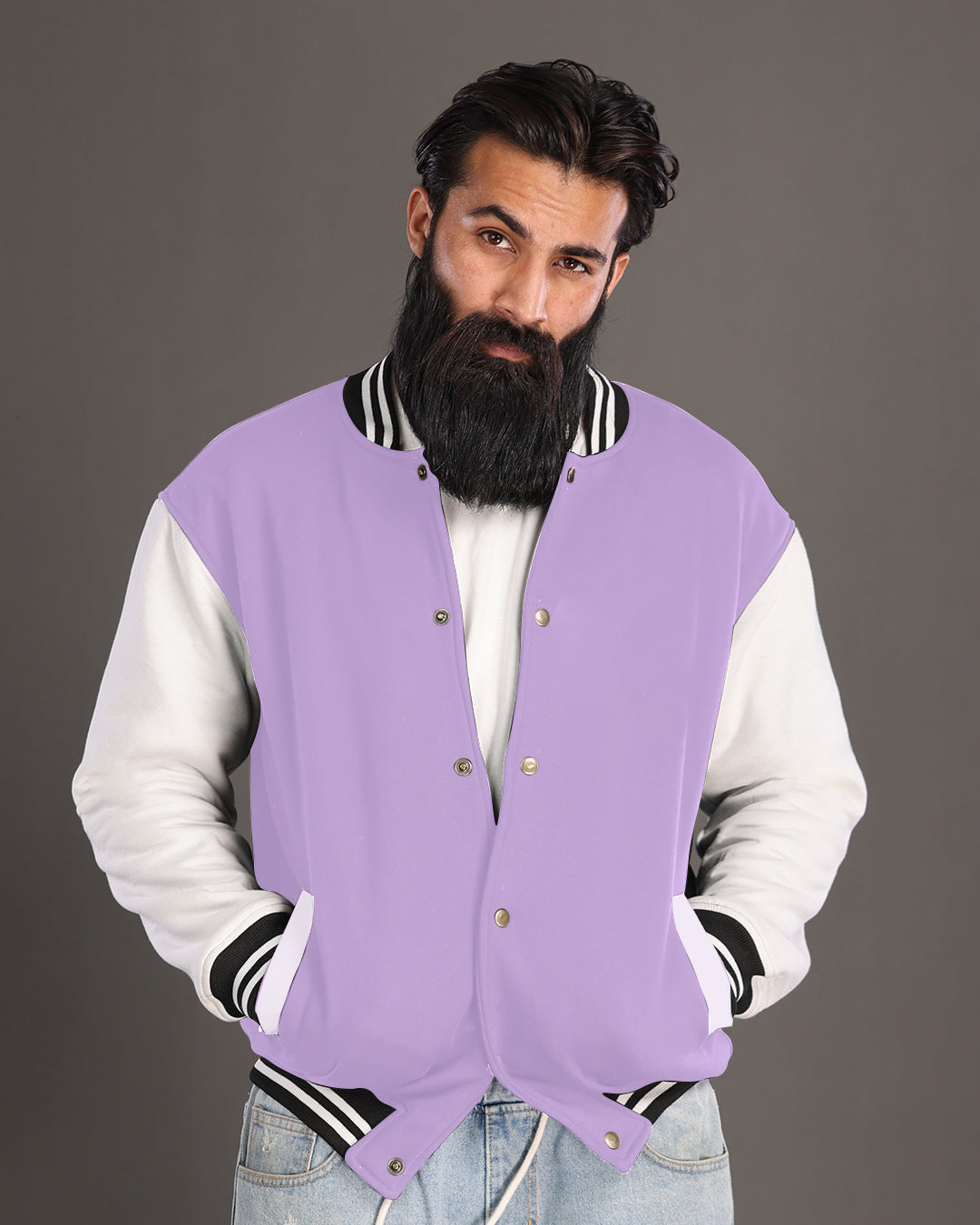 Men's Varsity Jacket - Lilac