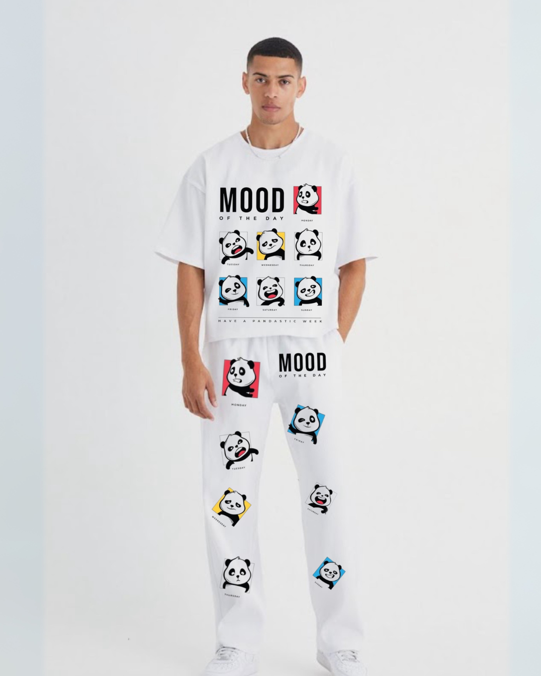 MEN'S MOOD OF THE DAY OVERSIZED CORDSET (WHITE AND WHITE)