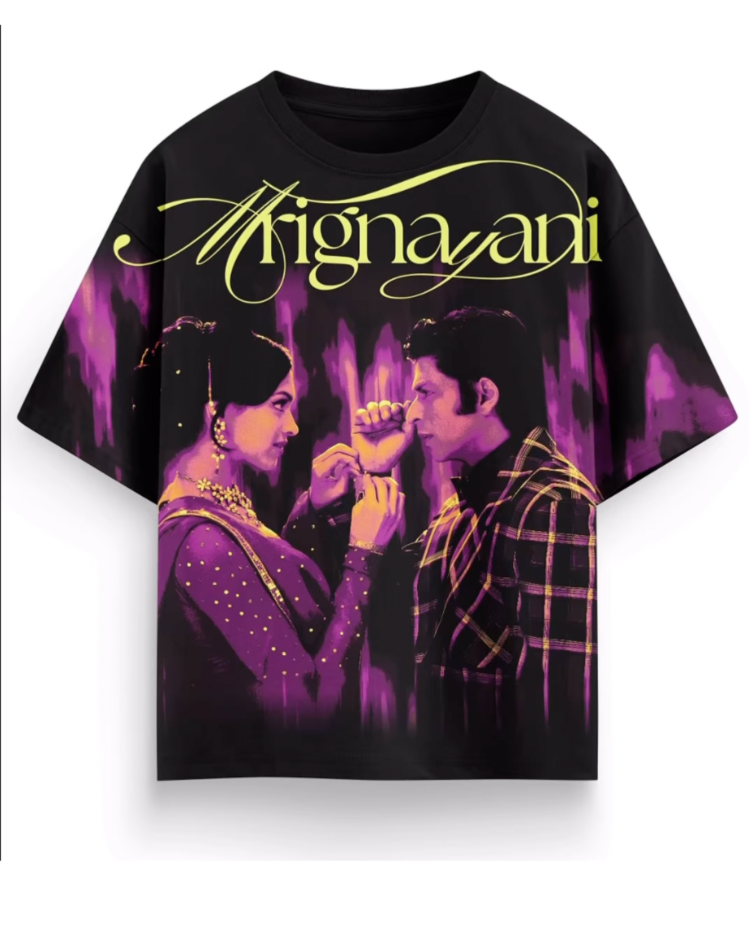 OM SHANTI OM UNISEX OVERSIZED BLACK T-SHIRT
