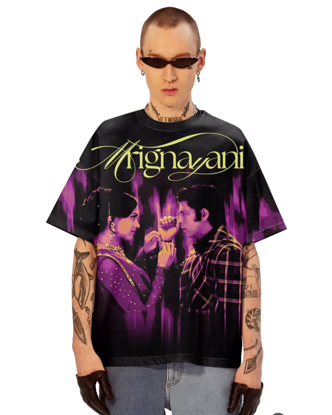 OM SHANTI OM UNISEX OVERSIZED BLACK T-SHIRT