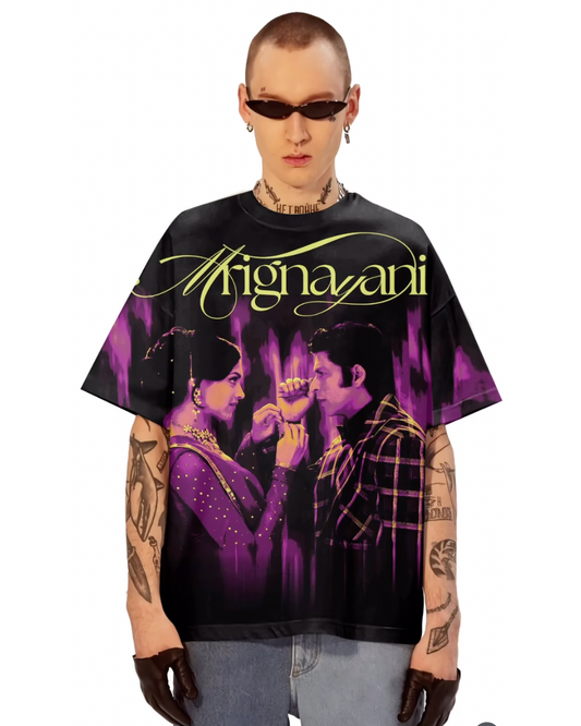 Om shanti om men's oversized black t-shirt
