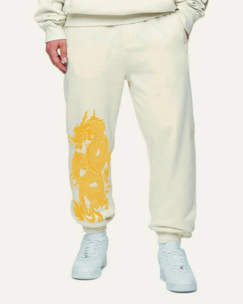 MEN GOLDEN DRAGON WHITE PANT(*)