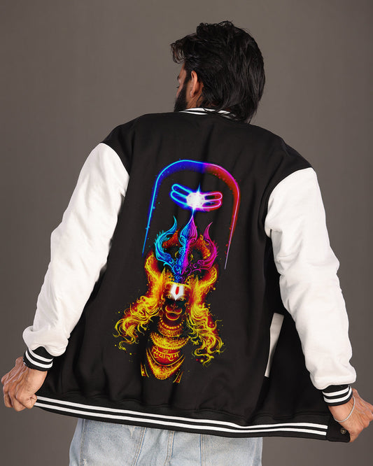 Men's Oversized Varsity Jacket - Shiv Trishul