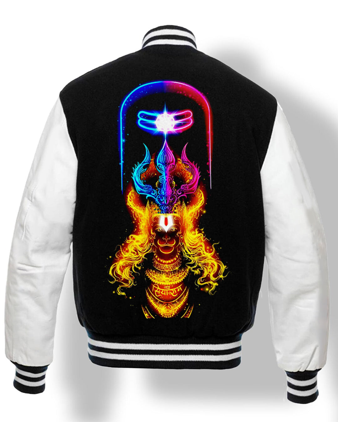 Women's Oversized Varsity Jacket - Shiv Trishul