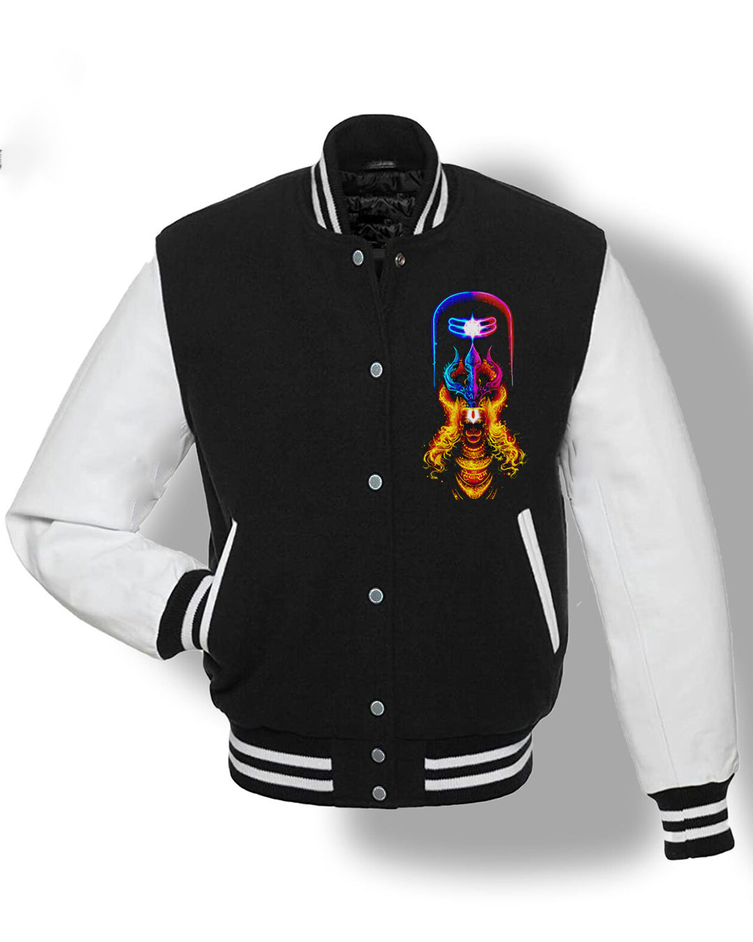 Women's Oversized Varsity Jacket - Shiv Trishul