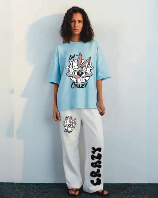 women stay crazy cordset blue and white(*)