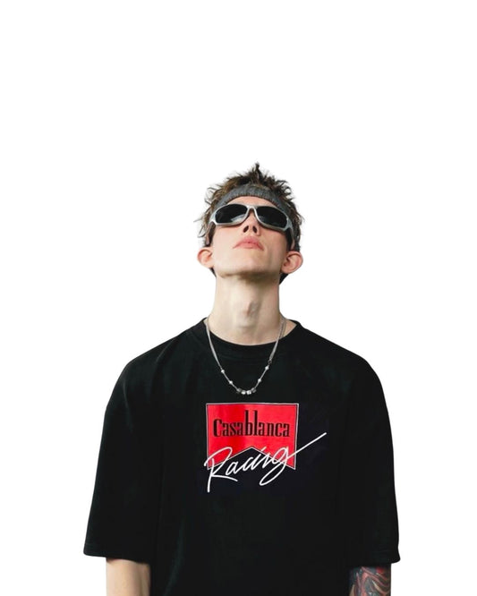 Speed Logo Unisex Exclusive Oversized Tee - Black