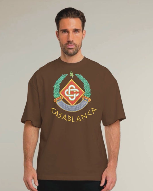 Victory Laurel Unisex Exclusive Oversized Tee - Brown