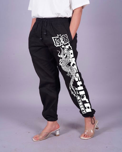 Japanese Dragon Women's Adjustable Black Cargo Pants(*)