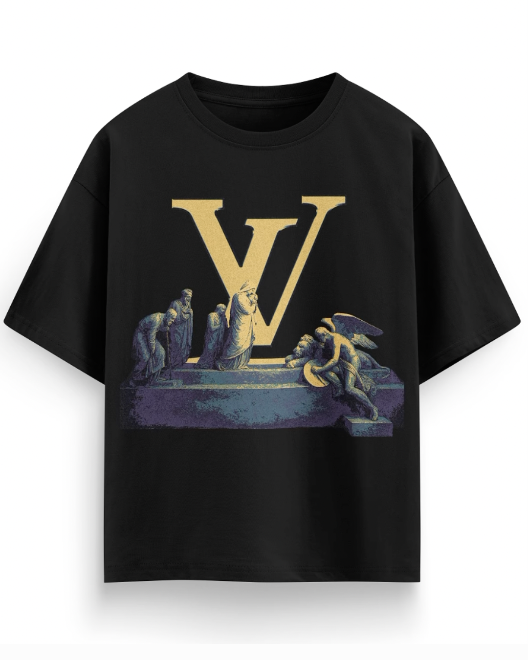 VICTORUM UNISEX  OVERSIZED BLACK T-SHIRT