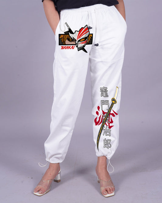 Bankai Inspired: Ladies' White Adjustable Cargo Pants