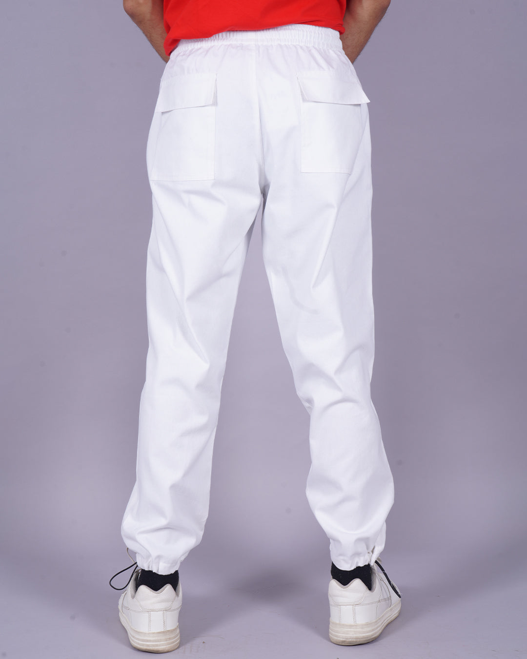 White Cargo Pants with Wow Effect(*)