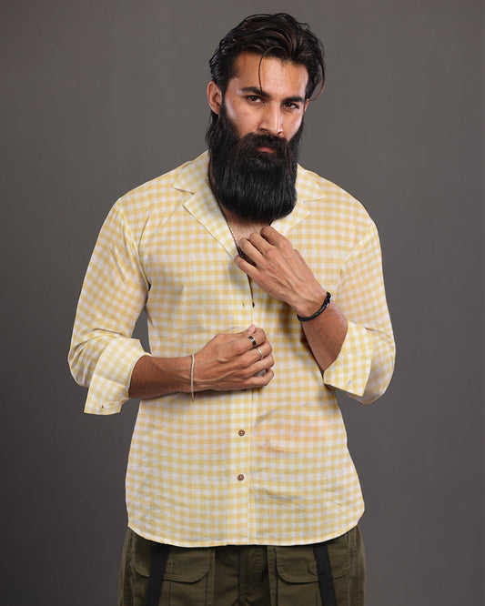 Gingham Lemon chic Full Sleeves Shirt
