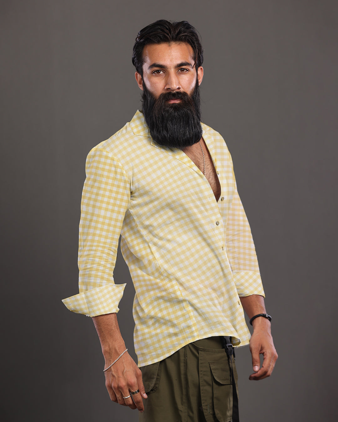 Gingham Lemon chic Full Sleeves Shirt