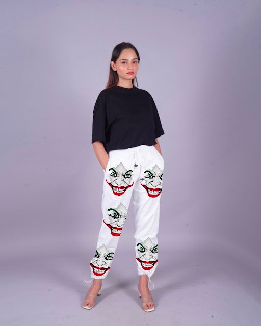 Cloud Nine Comfort: Joker's Women's White Adjustable Cargo Pants